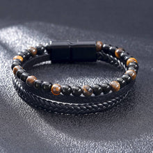 Load image into Gallery viewer, Natural volcanic tiger eye stone men's bracelet