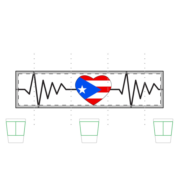 Puerto Rico Heartbeat Shot Glass | Fun Drinkware for Parties, Fiesta, Gifts, Barware, Celebrations