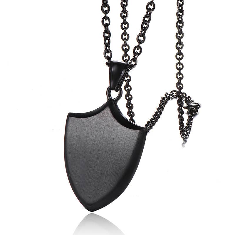 Titanium Steel Triangle Shield Men's Necklace