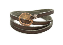 Load image into Gallery viewer, Wrapped Leather Essential Oil Bracelet- Adjustable
