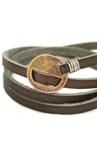 Wrapped Leather Essential Oil Bracelet- Adjustable