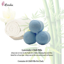 Load image into Gallery viewer, Lavender Chill Pills (Mini Bath Bombs) - 1 x Bag of 10
