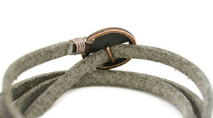 Wrapped Leather Essential Oil Bracelet- Adjustable