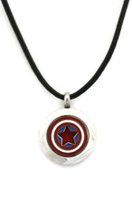 Load image into Gallery viewer, Captain America Small 316L Stainless Steel Essential Oil Diffuser Necklace- 20mm
