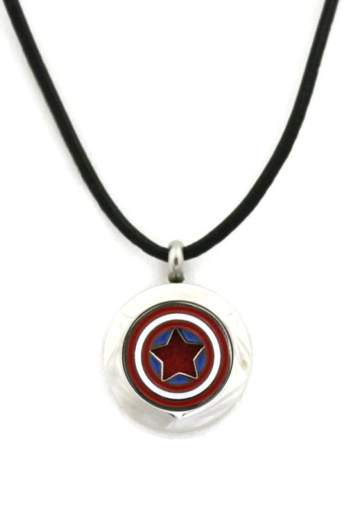 Captain America Small 316L Stainless Steel Essential Oil Diffuser Necklace- 20mm