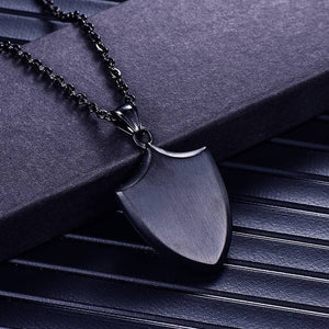 Titanium Steel Triangle Shield Men's Necklace