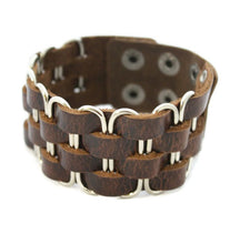 Load image into Gallery viewer, Bold Leather Cuff Essential Oil Bracelet- Unisex Men/Women
