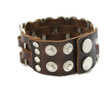 Load image into Gallery viewer, Bold Leather Cuff Essential Oil Bracelet- Unisex Men/Women
